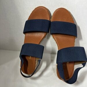 Tommy Bahama Navy and Tan Sandals